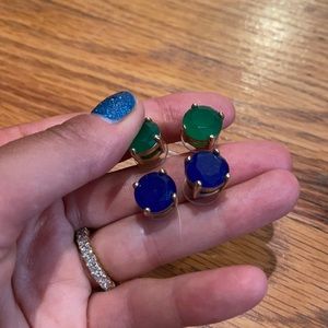 Kate spade post earrings 2 sets blue and green